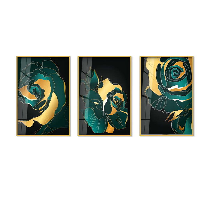 Wallity Huhu390 Cuadro Decorativo de Vidrio Templado Multicolor 30 x 40 cm (3 piezas)